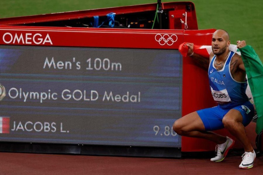 Marcell Jacobs dopo la finale dei 100 metri @Getty Images