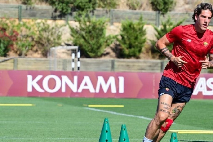 Zaniolo in allenamento in Portogallo (As Roma via Getty Images)