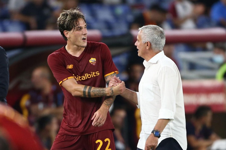 Nicolò Zaniolo e José Mourinho, di Mancini