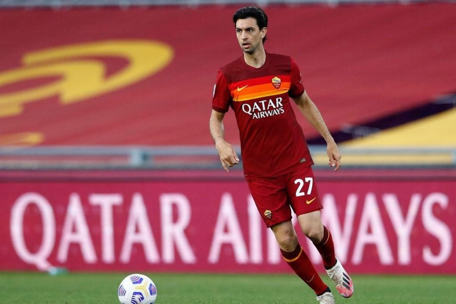 Javier Pastore in azione con la maglia della Roma @ AS Roma via Getty Images