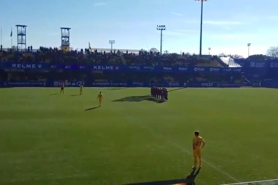 La protesta dei calciatori del Reus Deportiu