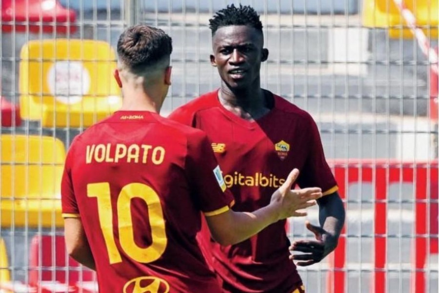 A Milano Felix Afena-Gyan ha segnato il secondo gol di fila, dopo quello di domenica scorsa a Trigoria al Sassuolo (As Roma via Getty Images)