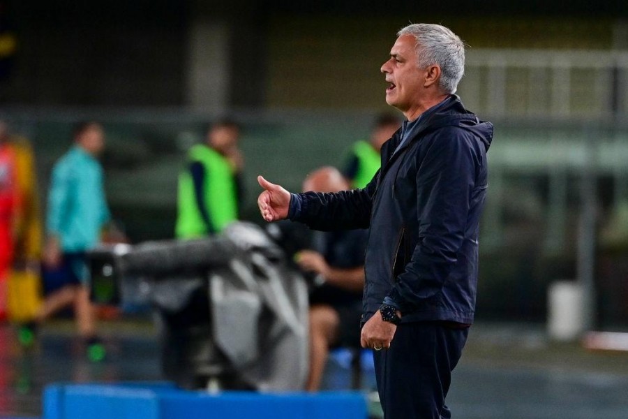 José Mourinho al Bentegodi durante Verona-Roma @Getty Images