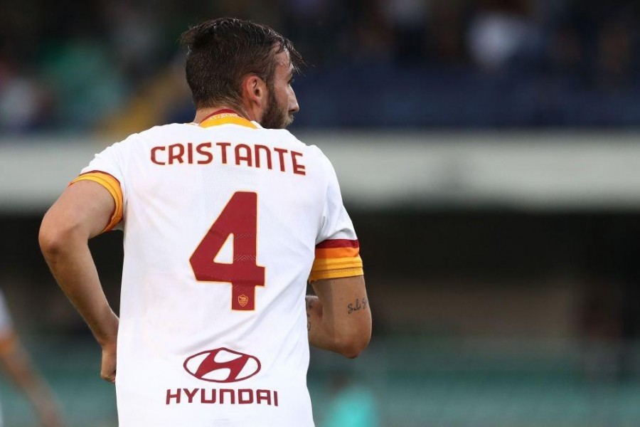 Cristante in campo contro il Verona (As Roma via Getty Images)