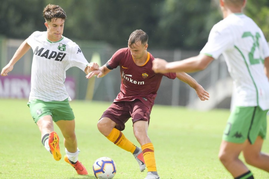 Un'immagine della gara di campionato tra Roma e Sassuolo, di LaPresse