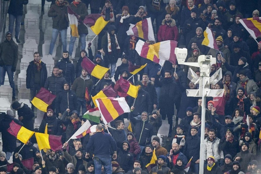 I tifosi romanisti a Torino, di LaPresse