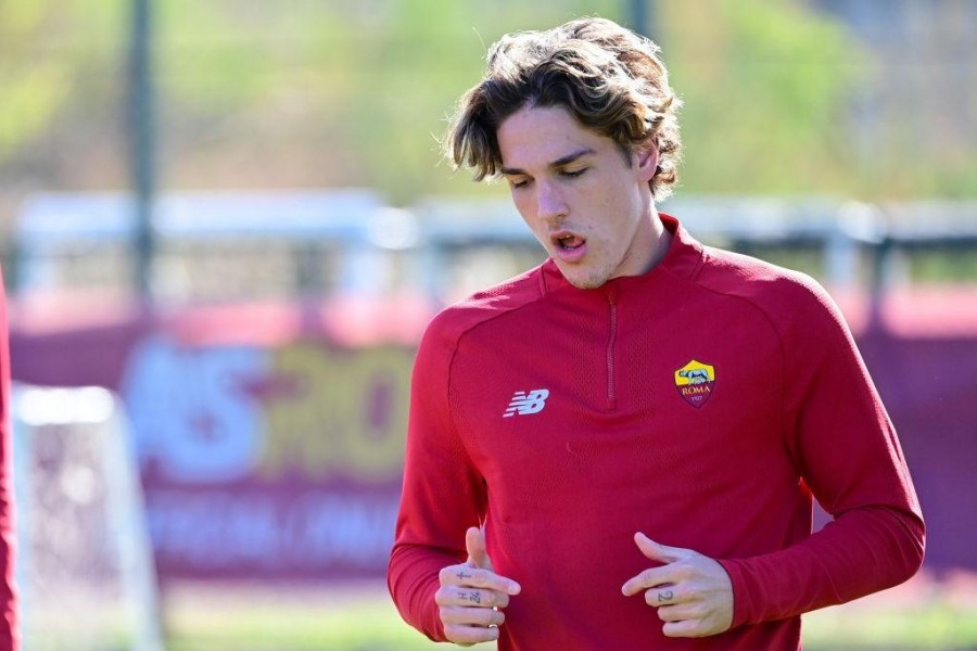 Zaniolo a Trigoria (As Roma via Getty Images)