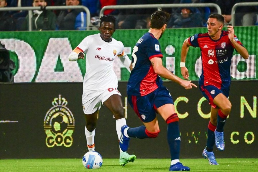 Feliz Afena-Gyan in campo alla Sardegna Arena (As Roma via Getty Images)