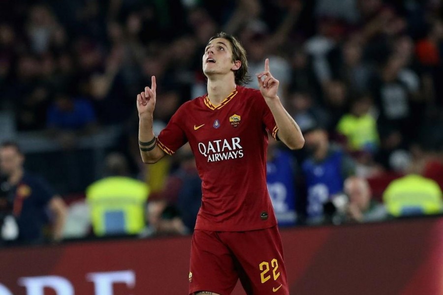 Zaniolo esulta dopo l'ultimo gol segnato al Milan in campionato, il 27 ottobre 2019 @Getty Images