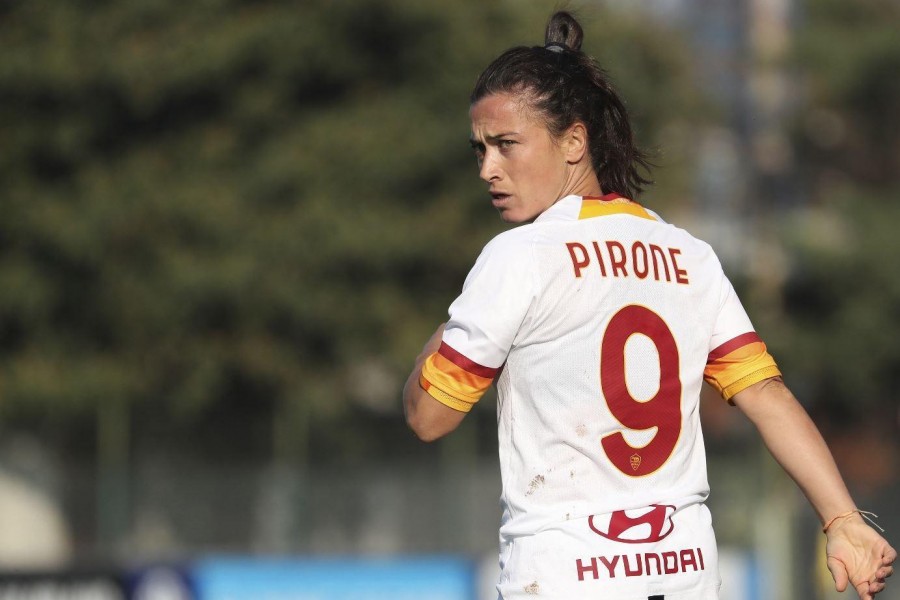 L’attaccante classe ’88 della Roma Femminile Valeria Pirone, per ora a quota tre gol stagionali @As Roma via Getty Images