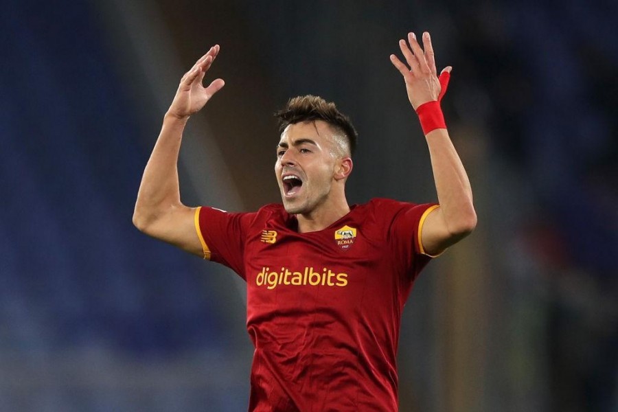 L'esultanza di El Shaarawy dopo il gol contro il Bodo all'Olimpico (As Roma via Getty Images)