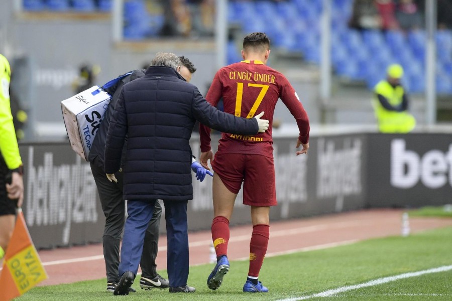 Il momento dell'infortunio di Cengiz Ünder, di LaPresse