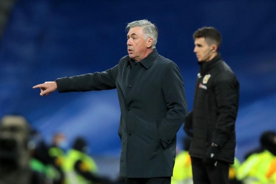 Carlo Ancelotti sulla panchina del Real Madrid