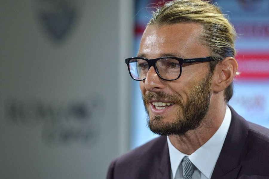 Balzaretti in conferenza stampa (As Roma via Getty Images)