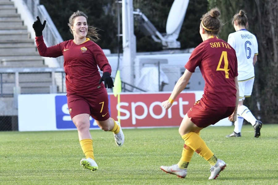 Flaminia Simonetti dopo il gol decisivo contro il Verona, di LaPresse