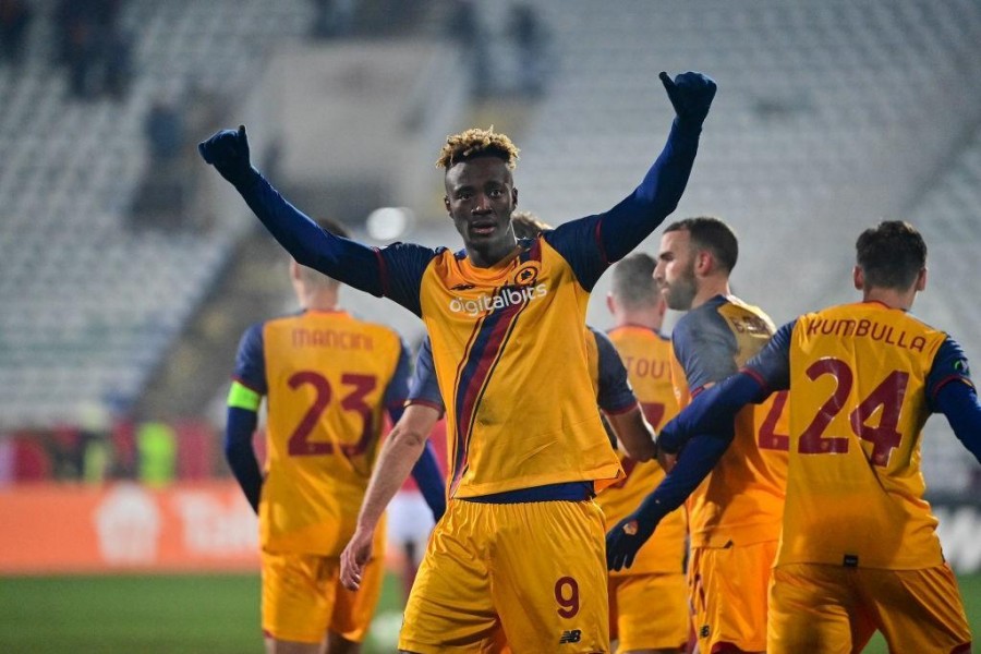 Tammy Abraham festeggia la rete contro il Cska Sofia (AsRoma / via Getty Images)