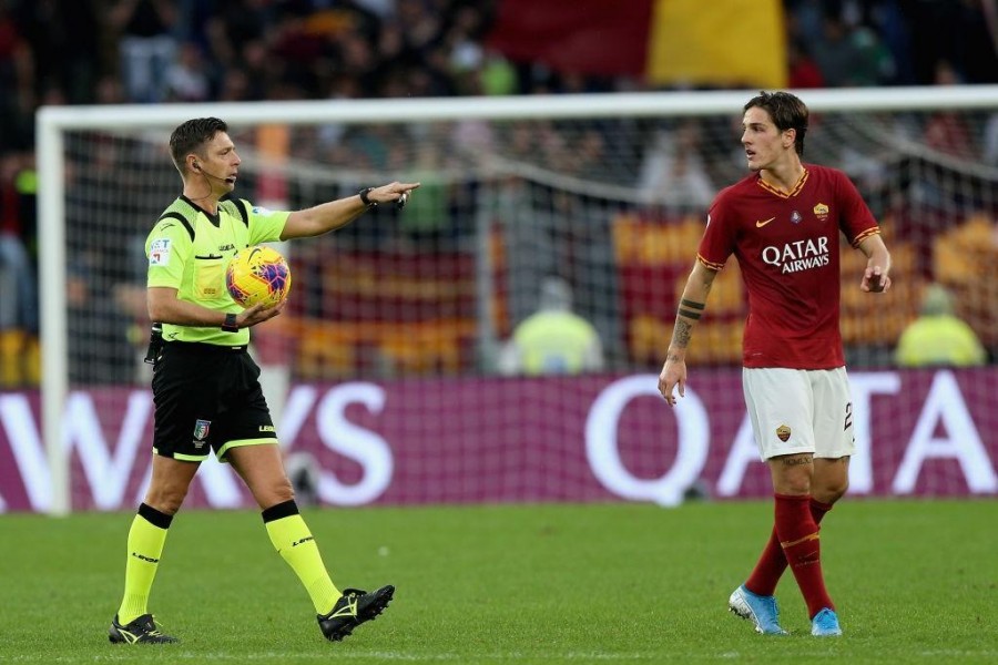 Gianluca Rocchi e Nicolò Zaniolo (Photo by Paolo Bruno/Getty Images)