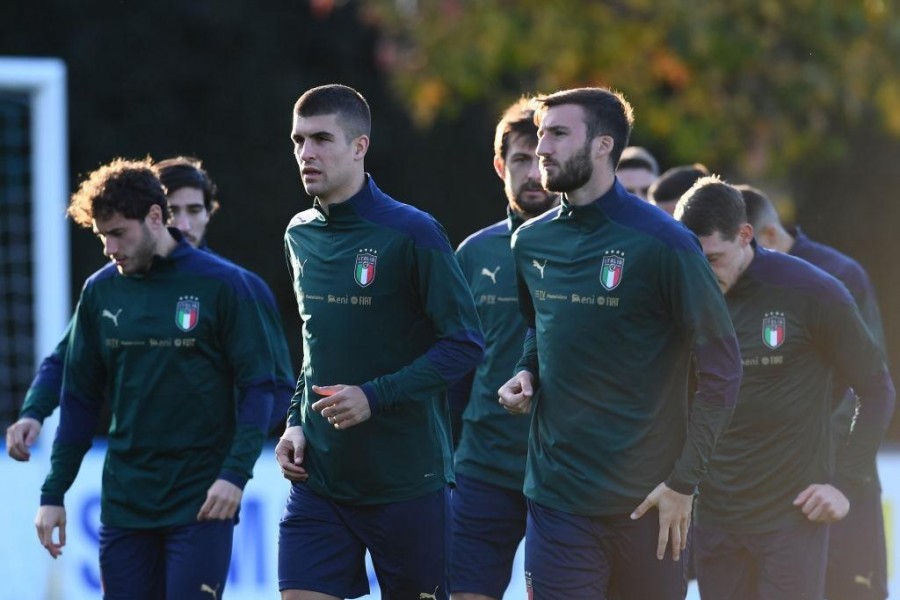 Cristante e Mancini a Coverciano (Photo by Claudio Villa/Getty Images)