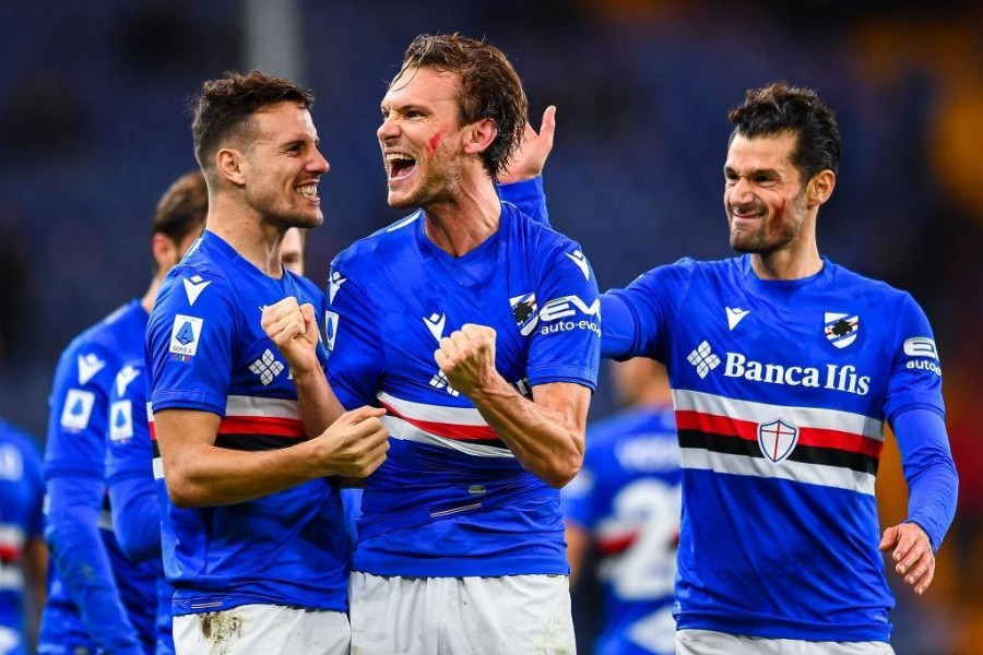 Ekdal festeggia un gol con Candreva e Verre (Photo by Getty Images)