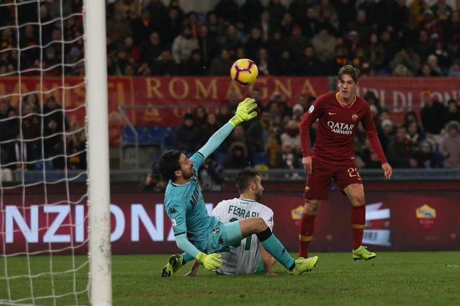Niccolò Zaniolo il 26 dicembre 2018, contro il Sassuolo (As Roma via Getty Images)