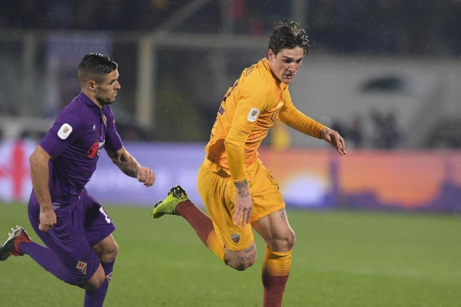 Nicolò Zaniolo in aizone contro la Fiorentina, di LaPresse