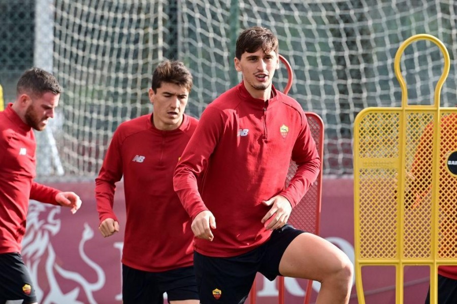 Kumbulla a Trigoria, nell'allenamento odierno (Getty Images)