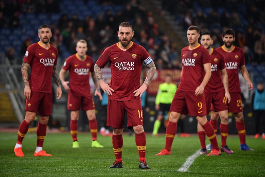 De Rossi durante la partita contro il Milan, di LaPresse