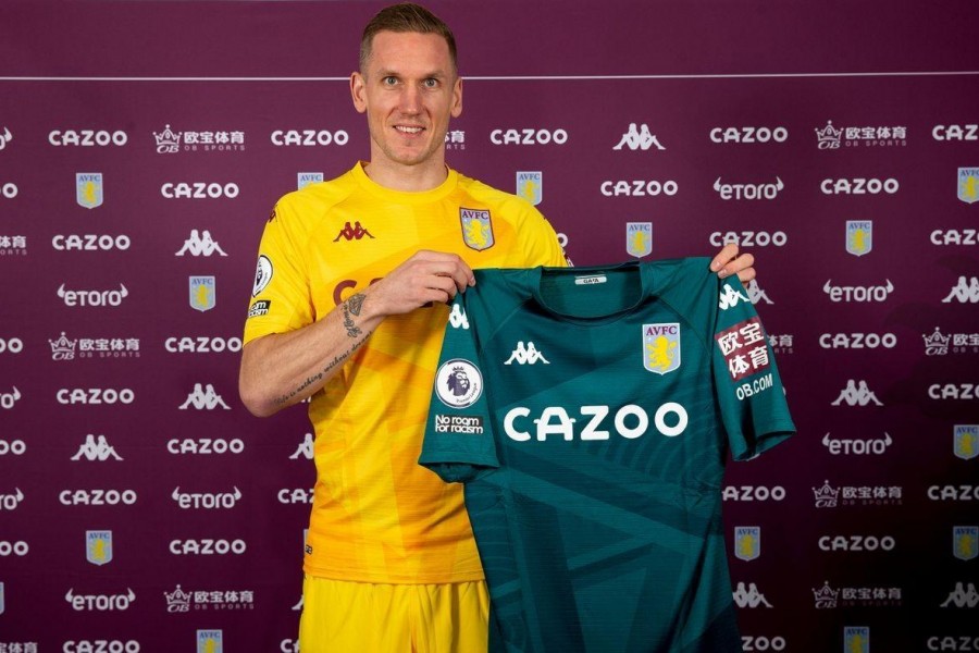 Robin Olsen con la maglia dell'Aston Villa (Fpto dal sito web dell'Aston Villa)