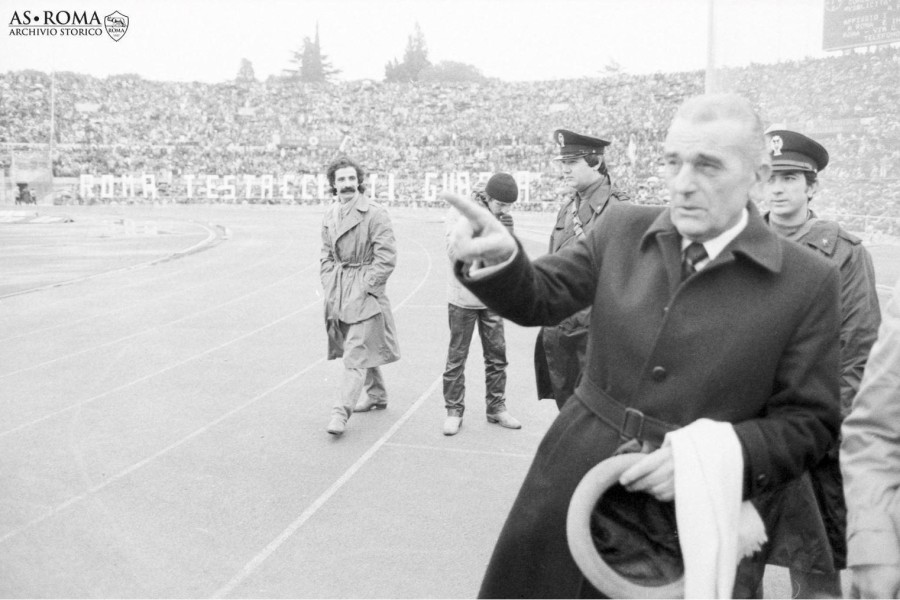 Dino Viola, presidente della Roma dal 1979 al 19 gennaio 1991. Oggi ricorre il trentennale della sua morte. Tra il 1979 e il 1991 la Roma ha vinto 5 coppe Italia e uno Scudetto, raggiungendo la finale di Coppa dei Campioni @As Roma/Dufoto