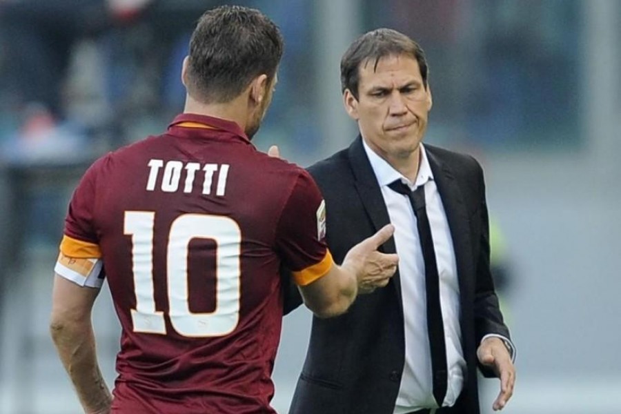 Francesco Totti e Rudi Garcia, di LaPresse