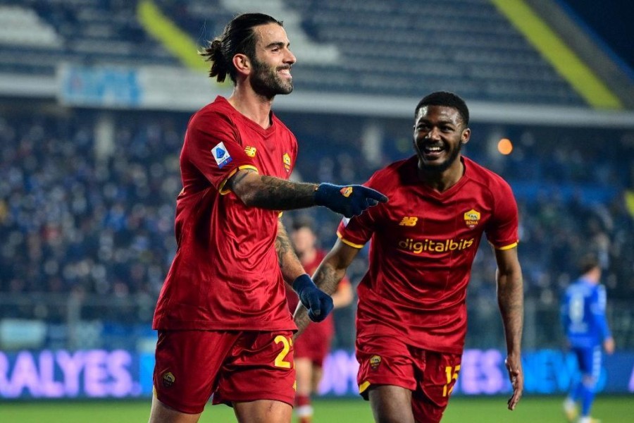 Oliveira e Maitland-Niles contro l'Empoli (AS Roma via Getty Images)