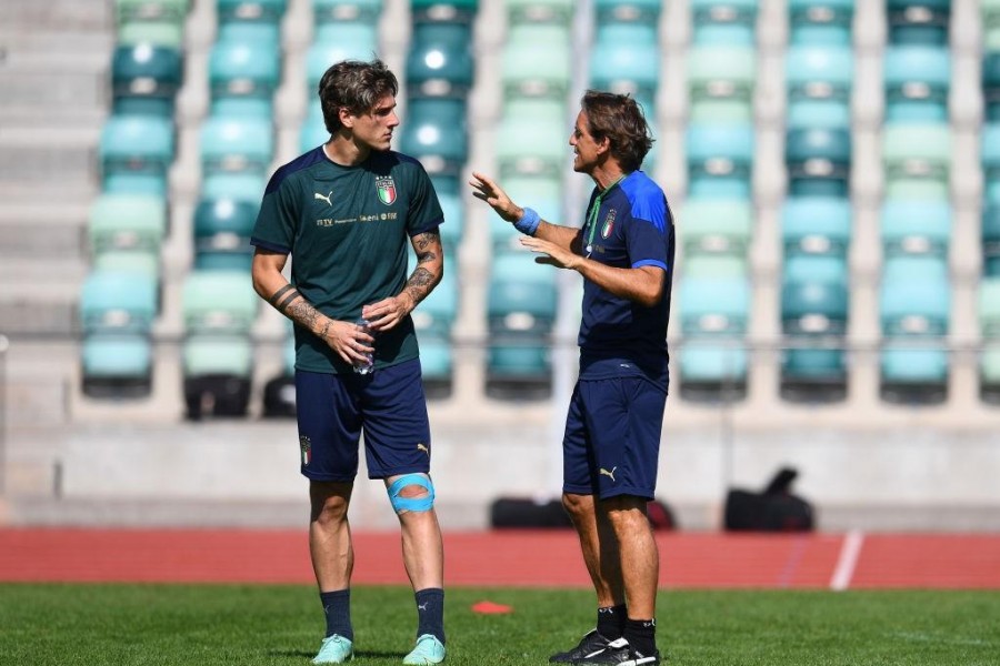 Zaniolo e il ct Mancini (Getty Images)