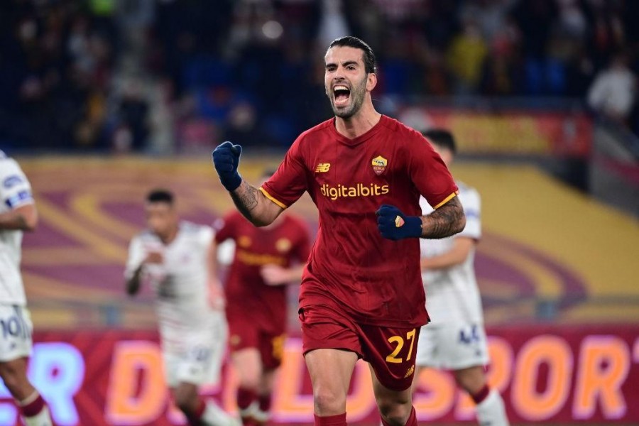 Oliveira dopo il gol al Cagliari (AS Roma via Getty Images)