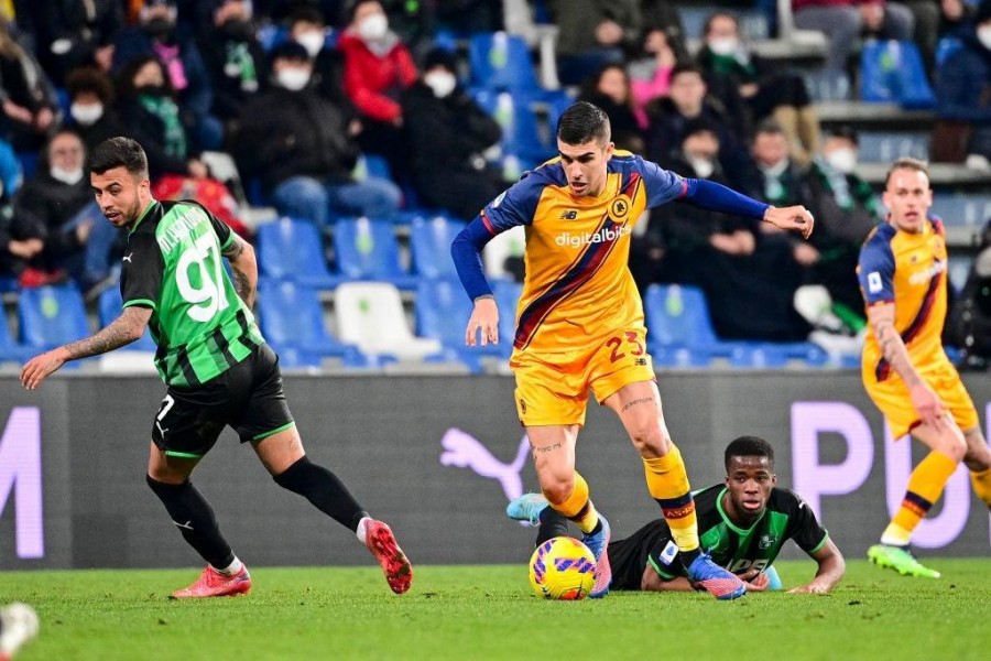 Gianluca Mancini in Sassuolo-Roma (AS Roma via Getty Images)