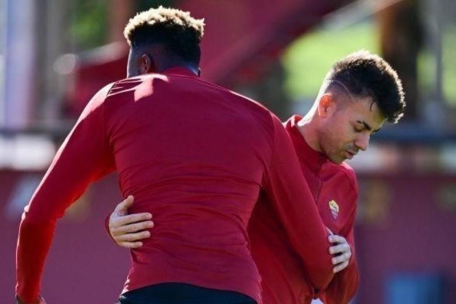 El Shaarawy e Abraham nell'allenamento odierno (Getty Images)