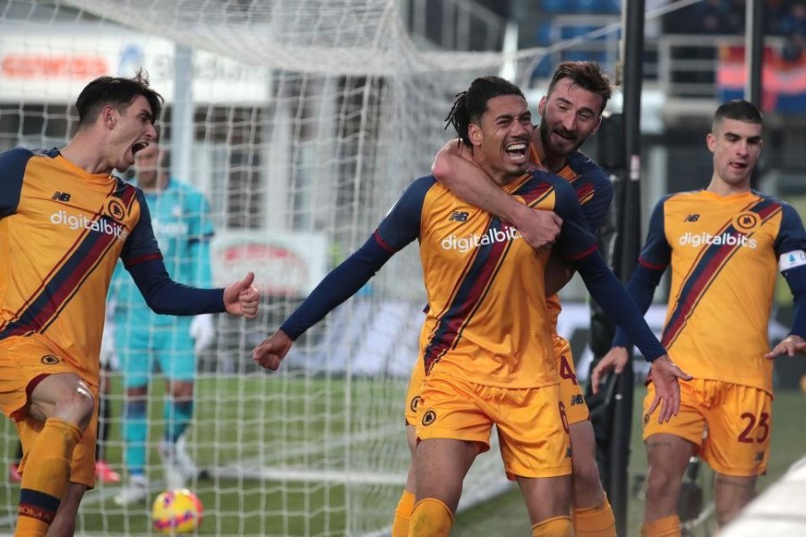 Cristante e Smalling esultano dopo il gol del 3-0 all'Atalanta (Getty Images)