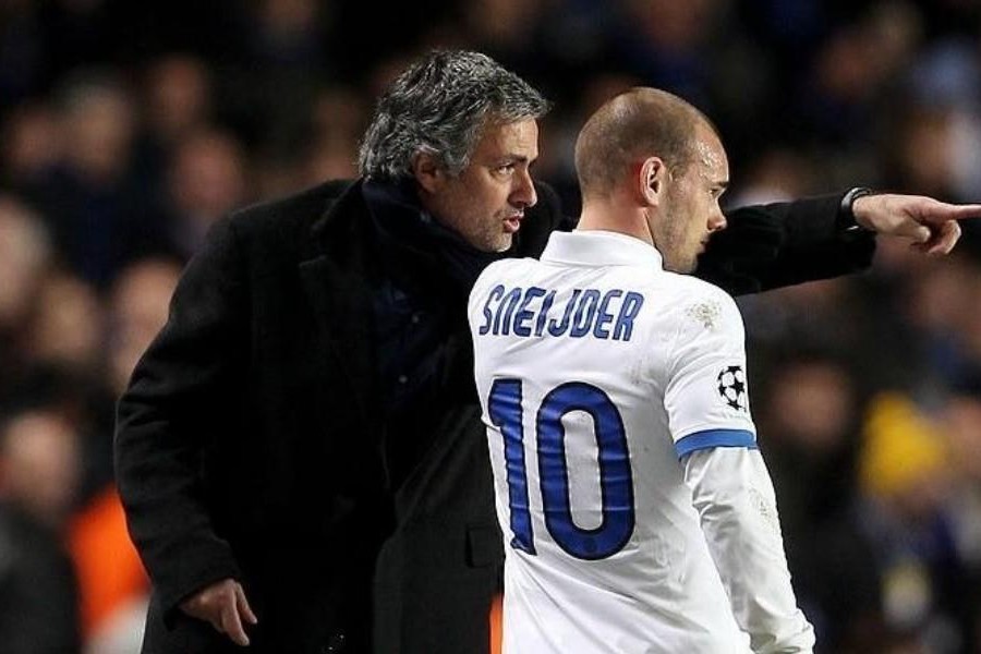 José Mourinho e Wesley Sneijder ai tempi dell'Inter (Getty Images)