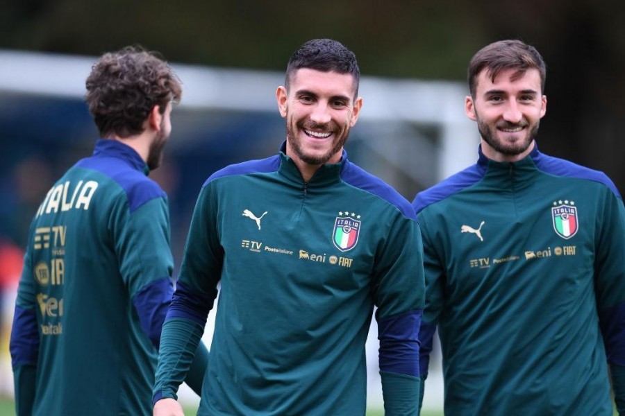 Pellegrini e Cristante nel ritiro dell'Italia a ottobre (Getty Images)