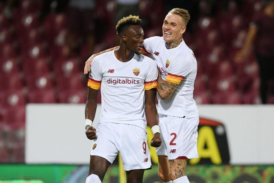 Abraham e Karsdorp (As Roma via Getty Images)