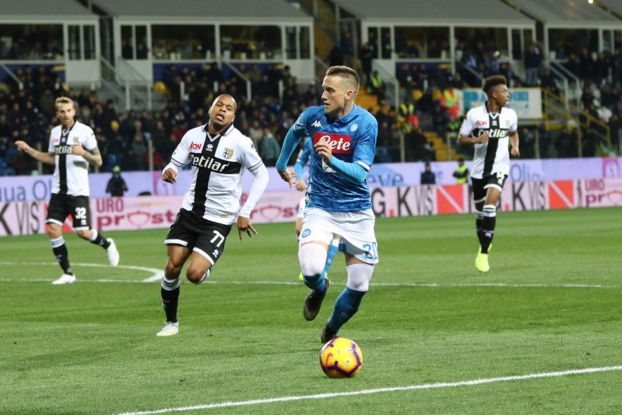 Zieliński in Parma-Napoli, di LaPresse