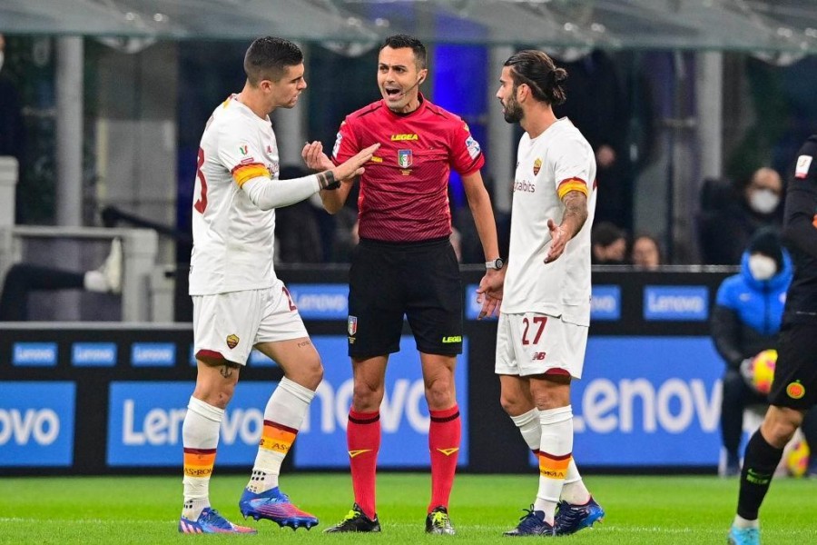 Mancini e Oliveira a San Siro (As Roma via Getty Images)