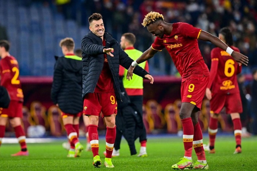 El Shaarawy e Abraham all'Olimpico (As Roma via Getty Images)