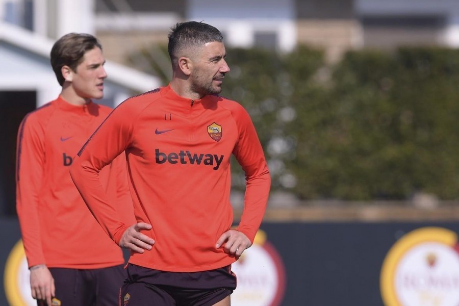 Kolarov e Zaniolo in allenamento, di LaPresse