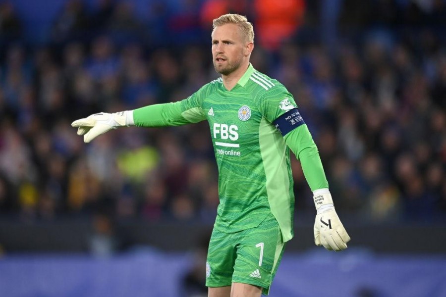 Schmeichel in campo contro la Roma (As Roma via Getty Images)