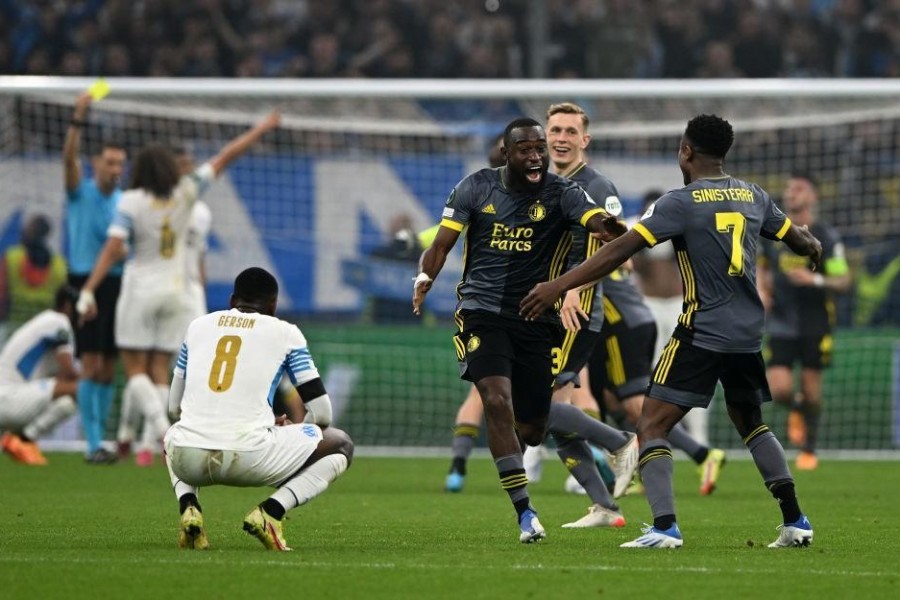 Il Feyenoord festeggia al Velodrome (Getty Images)