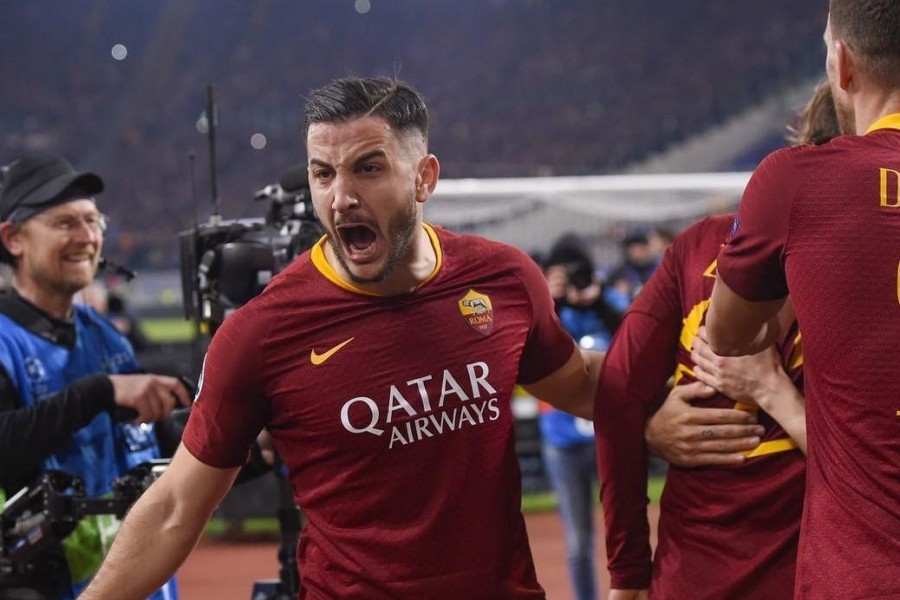 La grinta di Manolas durante Roma-Porto, di LaPresse