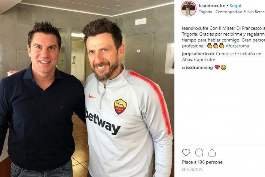 Leandro Cufre in compagnia di Eusebio Di Francesco