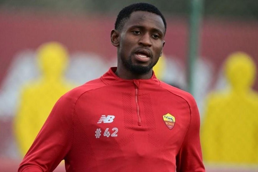 Amdaou Diawara durante un allenamento a Trigoria (Getty Images)