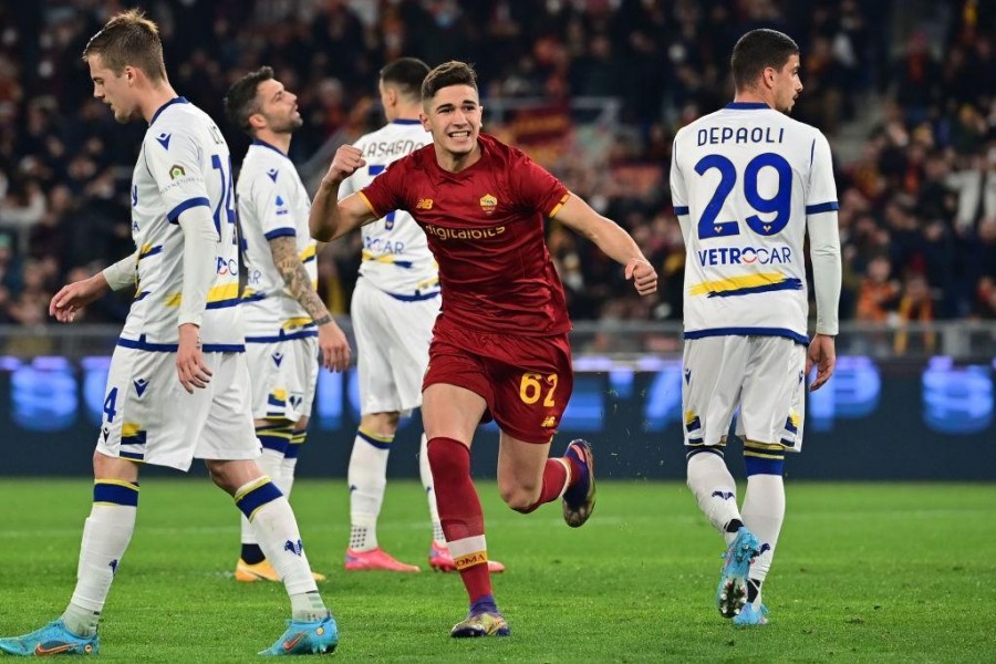 Cristian Volpato, in gol contro il Verona (As Roma via Getty Images)