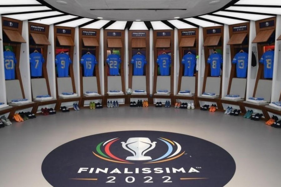 Lo spogliatoio degli Azzurri (Getty Images)